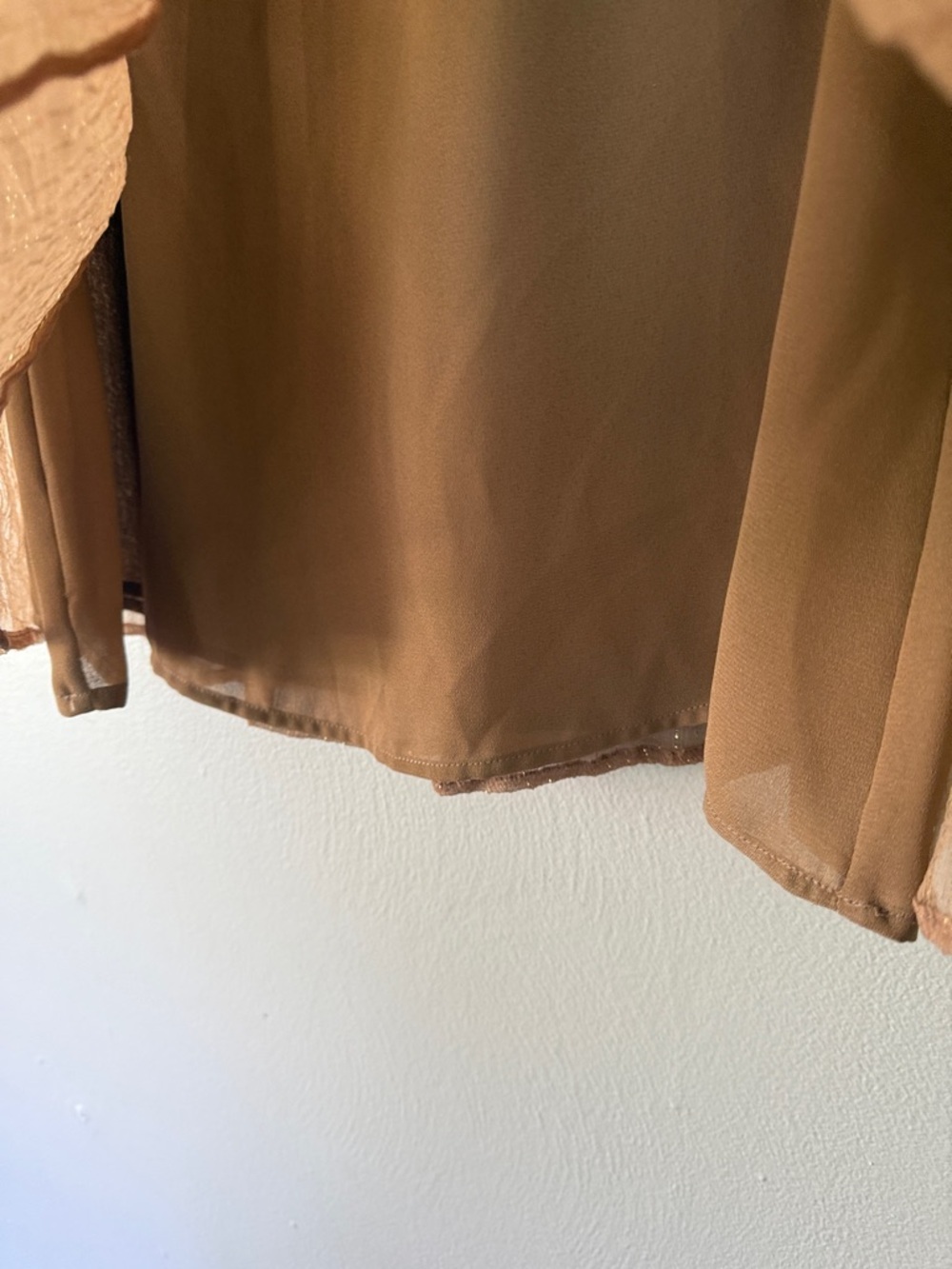 Allison Taylor Bronze-Brown A-Line Skirt with Gold Waist Trim - Picture 4 of 10